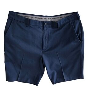 Roundtree & Yorke Performance Shorts Mens 38 Navy Blue Excellent Stretch Golf